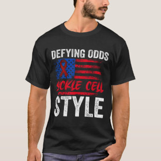 Entschärfen von Odds Sickle Cell Style Us Patrioti T-Shirt