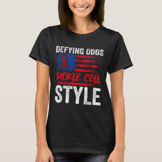 Entschärfen von Odds Sickle Cell Style Us Patrioti T-Shirt