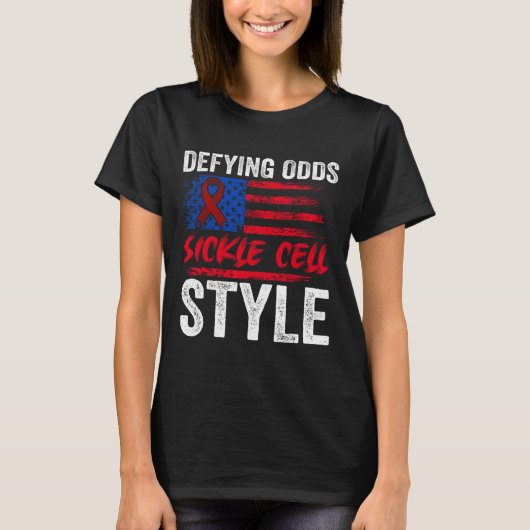 Entschärfen von Odds Sickle Cell Style Us Patrioti T-Shirt (Vorderseite)
