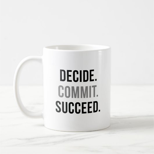 Entscheiden für Erfolg Kaffeetasse (Links)