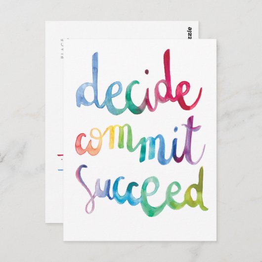 Entscheiden Sie für die erfolgreiche Commit farben Postkarte (Vorne/Hinten)