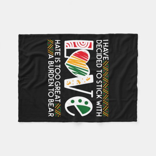 Entscheiden Sie für Stick Liebe Mlk Black History  Fleecedecke (Vorderseite (Horizontal))