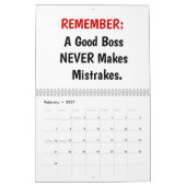 Entscheidender Chef-Kalender-lustiger Kalender (Feb 2027)