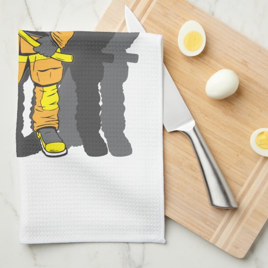 Entscheidender Feuerwehrmann Geschirrtuch (Viertel Falte)