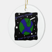 Entscheidender Frisbee aus dieser Welt heraus Keramik Ornament (Links)