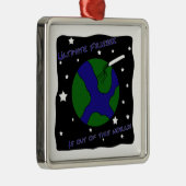 Entscheidender Frisbee aus dieser Welt heraus Silbernes Ornament (Rechts)
