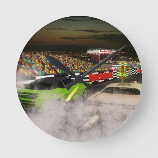 Entscheidender Mopar Show-down 2 Runde Wanduhr (Vorderseite)