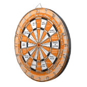 Entscheider für das Abendessen! Orange Checkered T Dartscheibe (Vorderseite rechts)