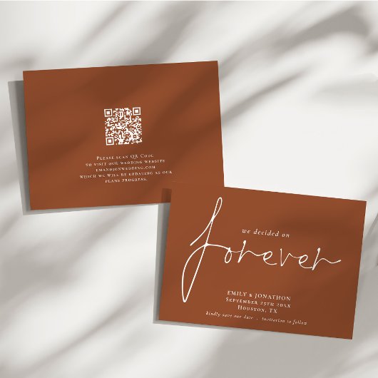 Entscheidet für ewig QR Code Terracotta Save The Date