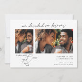 Entscheidet für Forever Script 2 Fotos Schwarzer T Save The Date (Vorderseite)