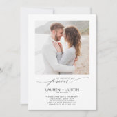 Entscheidet sich für die Schwarz-weiße Verlobung v Einladung (Vorderseite)