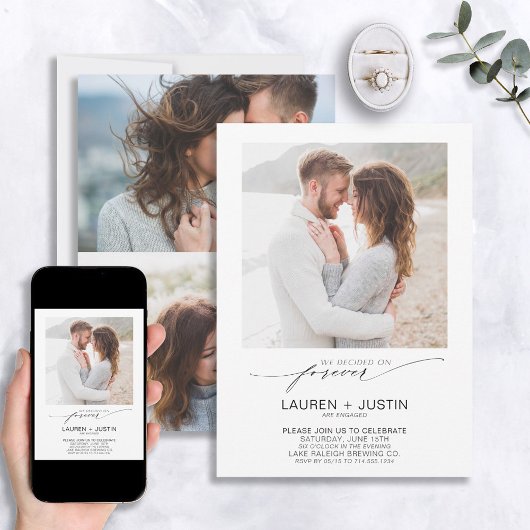 Entscheidet sich für die Schwarz-weiße Verlobung v Einladung