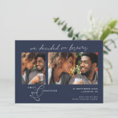 Entscheidet sich für Forever Script 2 Fotos Navy W Save The Date (Stehend Vorderseite)