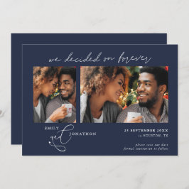 Entscheidet sich für Forever Script 2 Fotos Navy W Save The Date