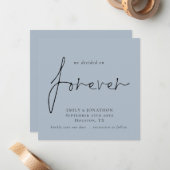 Entscheidet sich Save the Date für Forever Blue Sq Mitteilungskarte (Vorderseite/Rückseite Beispiel)