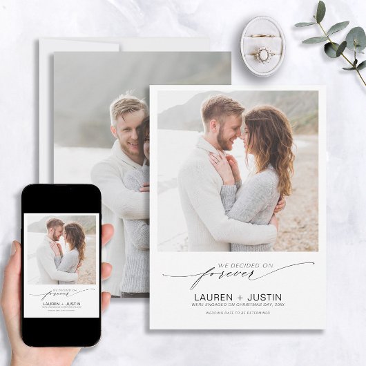 Entscheidet über Forever Schwarz-weiß 2 Foto Verlo Einladung