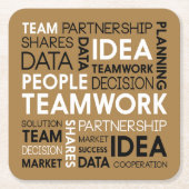 Entscheidung über den Erfolg von Teamwork-Partnerl Rechteckiger Pappuntersetzer (Vorderseite)