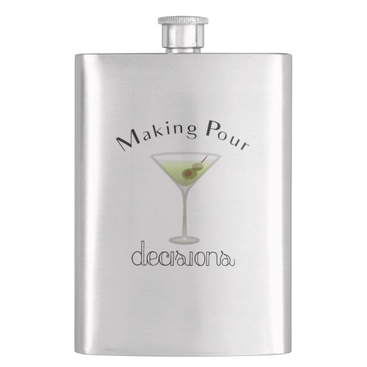 Entscheidungen mit Martini Glass treffen Flachmann (Vorderseite)