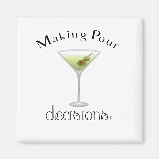 Entscheidungen mit Martini Glass treffen Magnet (Vorne)