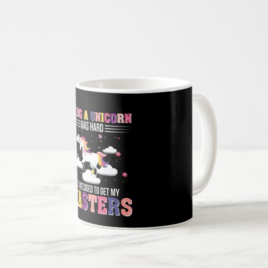 Entschiedener Unicorn-Vorlagengrad-Abschluss Kaffeetasse (VorderseiteRechts)