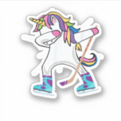 Entschlacken mit einem Hockeyschläger-Einhornsport Aufkleber (Vorderseite)