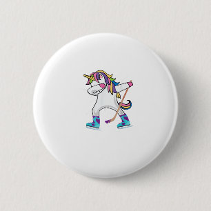 Entschlacken mit einem Hockeyschläger-Einhornsport Button