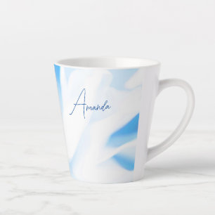 Entschlackende blaue Blütendrucke Kleine Latte-Tas Milchtasse