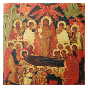 Entschlafung der Gottesmutter orthodoxe Ikone Fliese