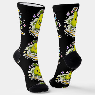 Entschlossene Birnen-Agility-Leiter-Workout-Cartoo Socken