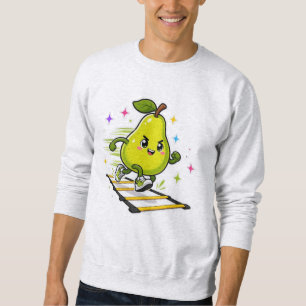 Entschlossene Birnen-Agility-Leiter-Workout-Cartoo Sweatshirt