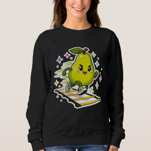 Entschlossene Birnen-Agility-Leiter-Workout-Cartoo Sweatshirt