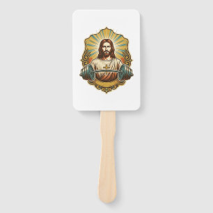 Entschlossener Jesus Schwerer Eisenkurzhantel Kraf Fächer