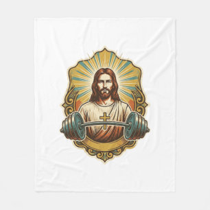 Entschlossener Jesus Schwerer Eisenkurzhantel Kraf Fleecedecke