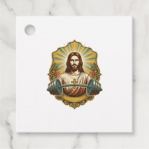 Entschlossener Jesus Schwerer Eisenkurzhantel Kraf Geschenkanhänger