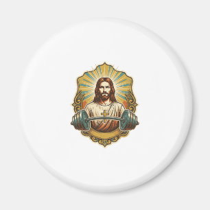 Entschlossener Jesus Schwerer Eisenkurzhantel Kraf Magnet