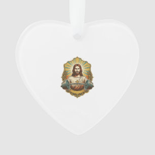 Entschlossener Jesus Schwerer Eisenkurzhantel Kraf Ornament