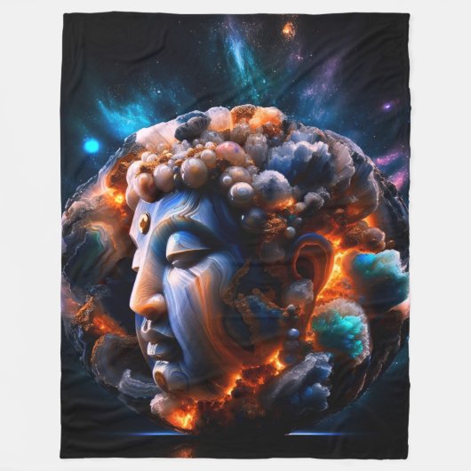 Entschlossenheit Buddha Fleecedecke (Vorderseite)