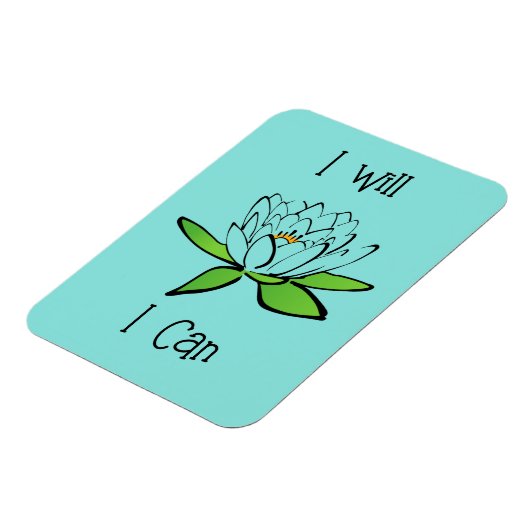Entschlossenheit Lotus Blume I will I Can Magnet (Linke Seite)