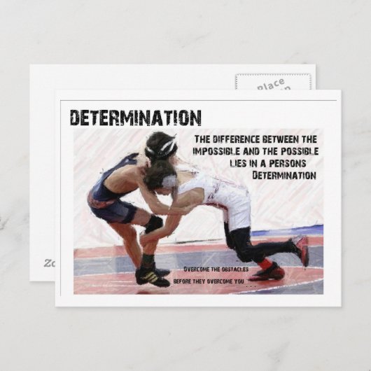 Entschlossenheit Postkarte (Vorne/Hinten)