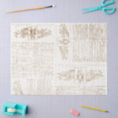 Entschlüsselung der Vintagen Gold-Wörterbuchseite Seidenpapier (Basteln)