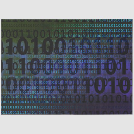 Entschlüsselung von binärem Code für Technologie Seidenpapier (Vorderseite)