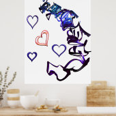 Entschlüsselung von Herzplakaten Poster (Küche)