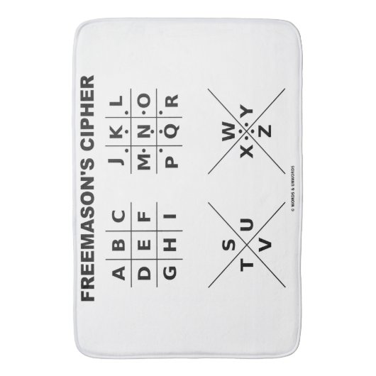 Entschlüsselungscode für die Cipher-Kryptografie v Badematte (Vorderseite Vertikal)