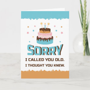 Entschuldige, dass ich dich Old Birthday Grußkarte Karte
