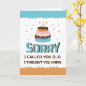 Entschuldige, dass ich dich Old Birthday Grußkarte Karte (Gelbe Blume)