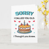 Entschuldige, dass ich dich Old Birthday Grußkarte Karte (Gelbe Blume)