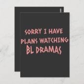 Entschuldige, dass ich Pläne habe, BL-Dramen zu se Postkarte (Vorne/Hinten)
