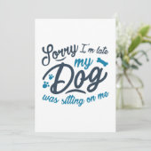 Entschuldige, dass ich zu spät bin dankeskarte (Stehend Vorderseite)