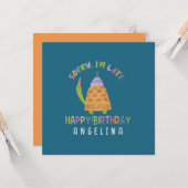 Entschuldige, dass ich zu spät bin. Happy Belated  Karte (Vorderseite/Rückseite Beispiel)