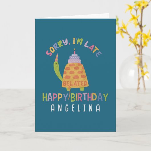 Entschuldige, dass ich zu spät bin. Happy Belated  Karte (Gelbe Blume)